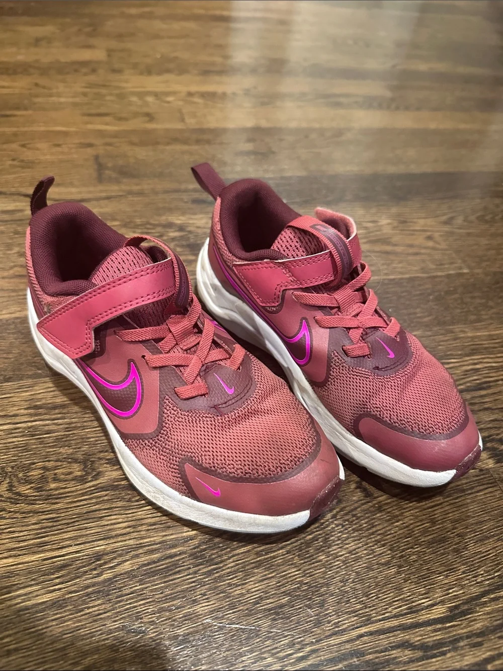 Nike Kids Maroon and Bright Pink Athletic Sneakers